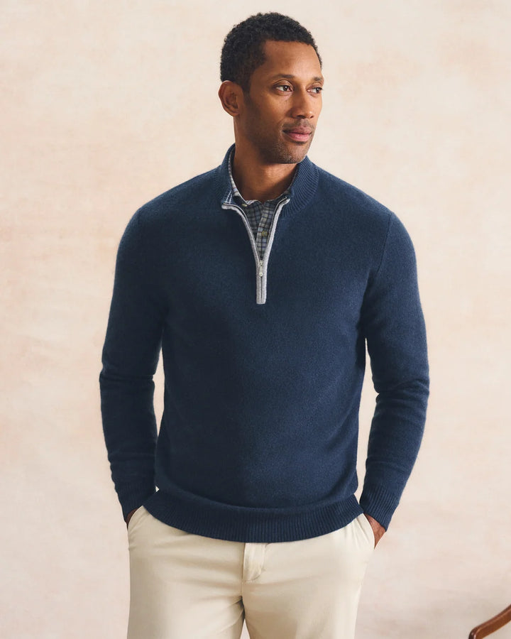 Cashmere 1/4 Zip - Navy