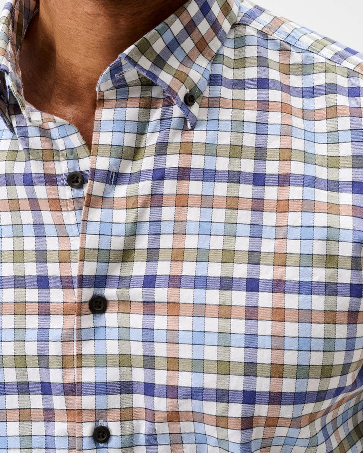 Cedar Check Perf Flannel Shirt - Sailor