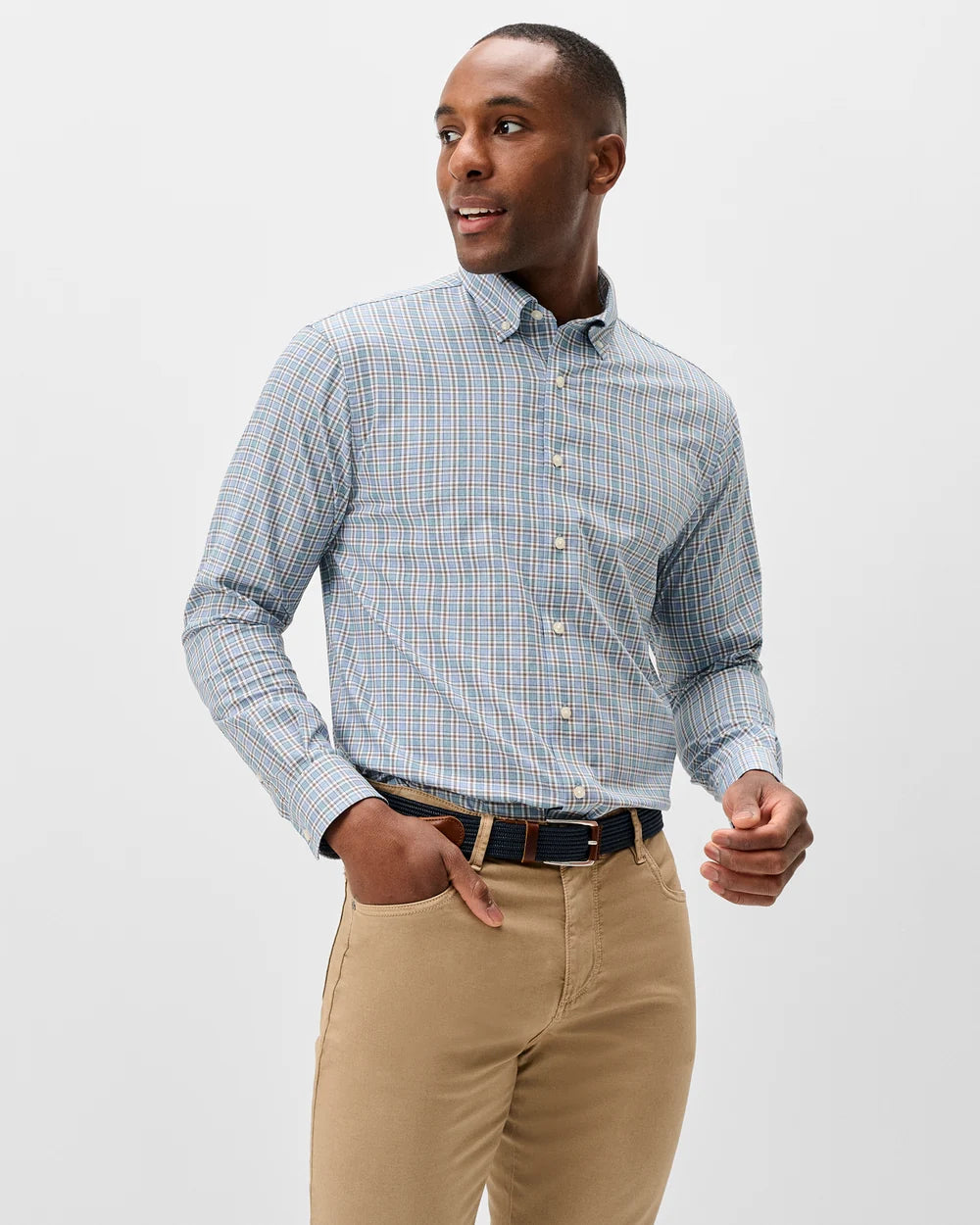 Johnnie-O Everyday Shirt - Brunswick Pane Helios Blue