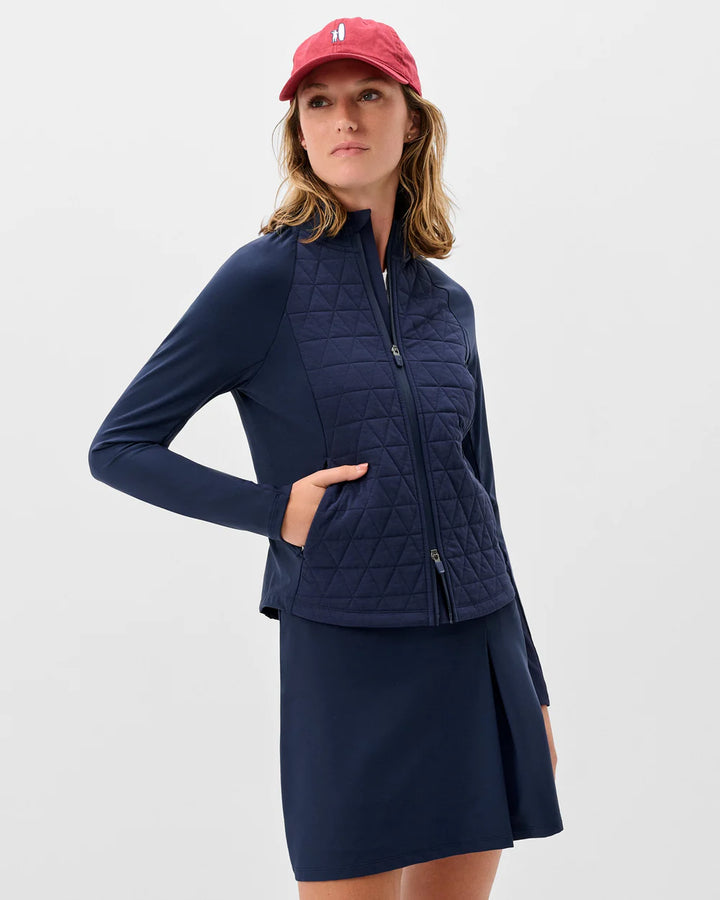 Hannah Mixed Media Jacket Navy