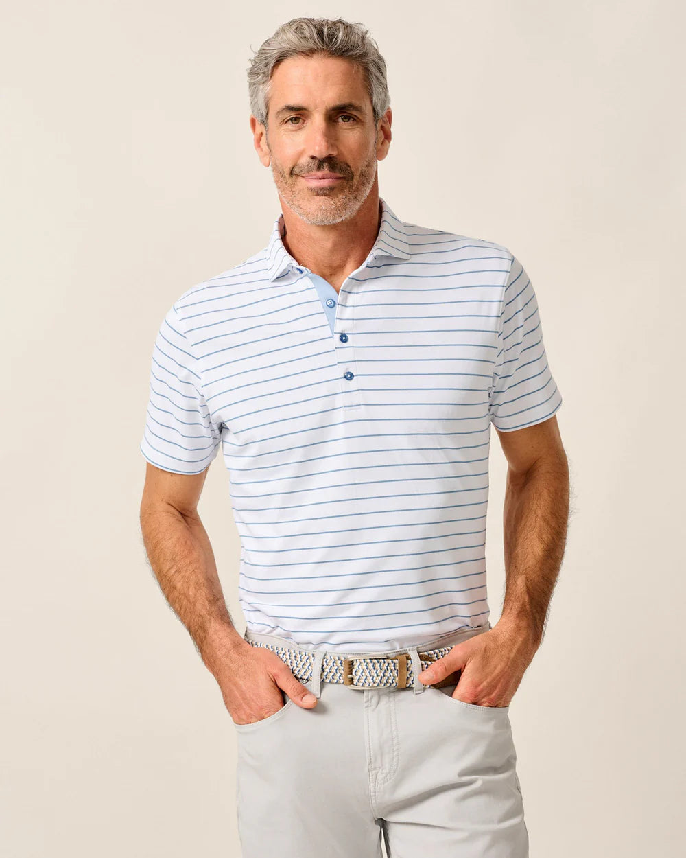 Johnnie-O Kerwin Polo White Tide