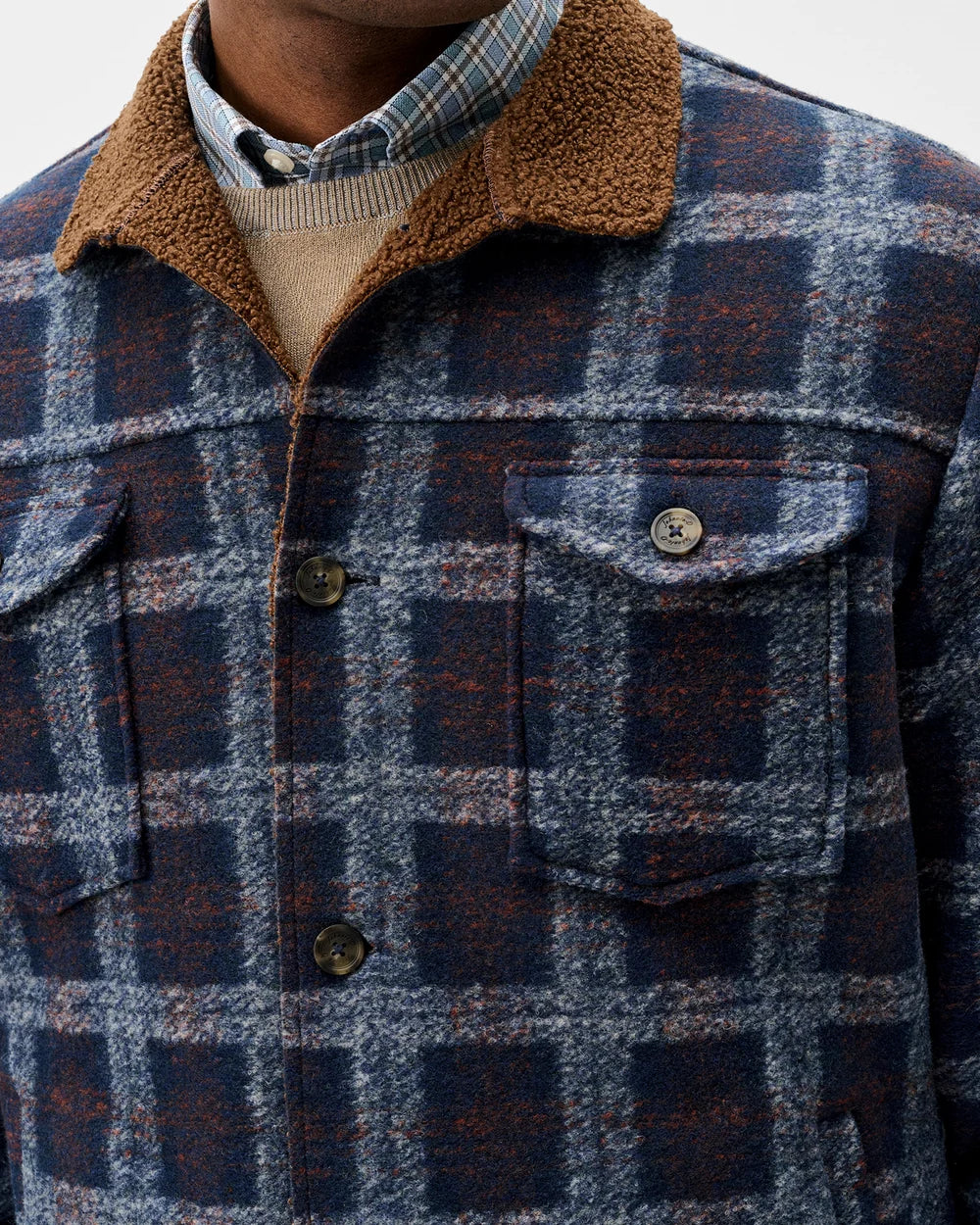 Sherpa Lined Shacket – Navy