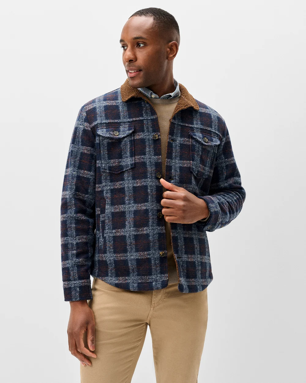Sherpa Lined Shacket – Navy