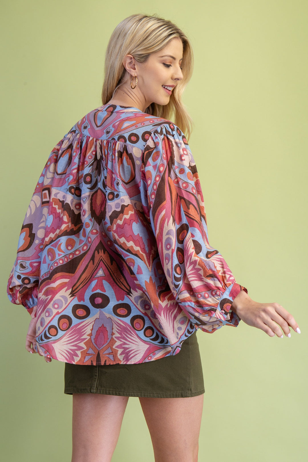 Lainey Blouse Pink/Blue