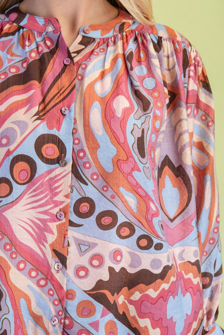 Lainey Blouse Pink/Blue