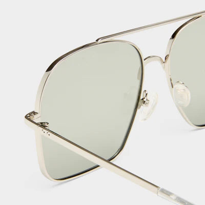 Le Specs Civelle Sunglasses Bright Silver Crystal Clear
