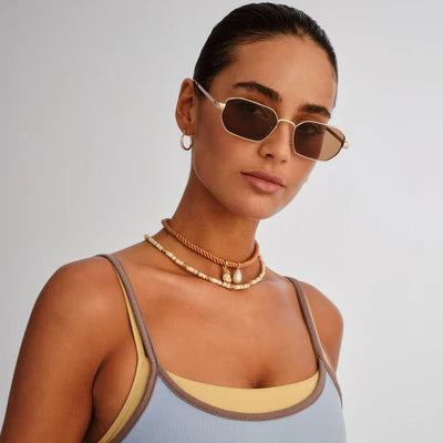 Le Specs Mythic Sunglasses Gold Lt Brown Mono