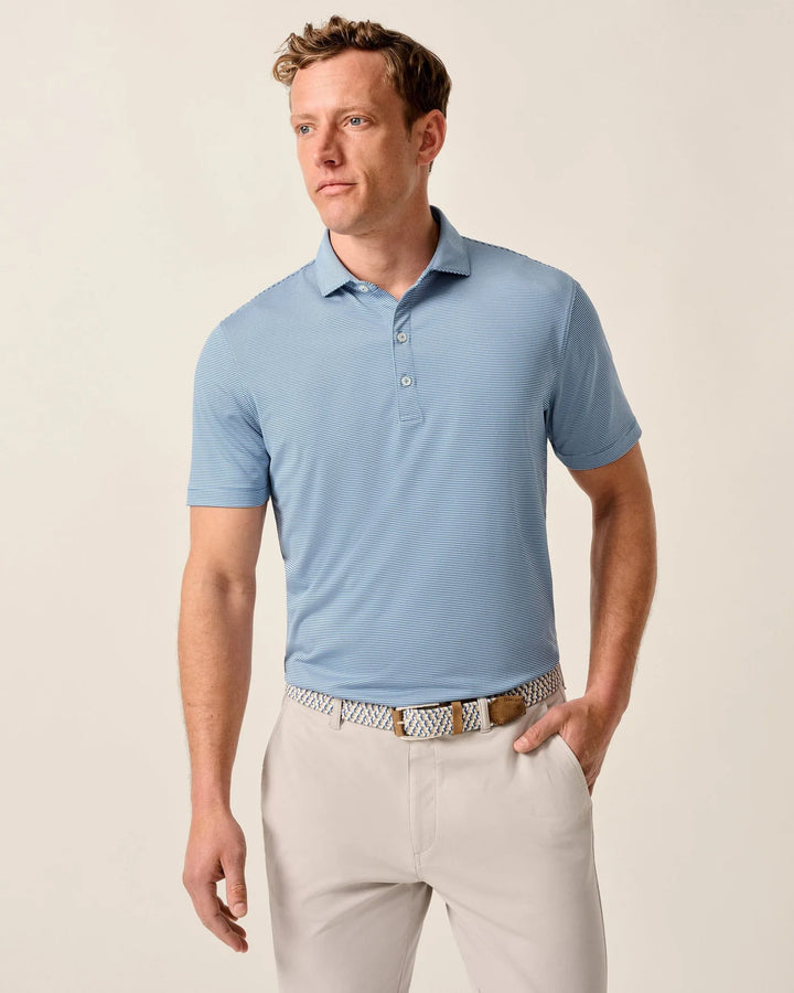 Johnnie-O Perf Jersey Polo Lyndonn Stripe Kona Lake