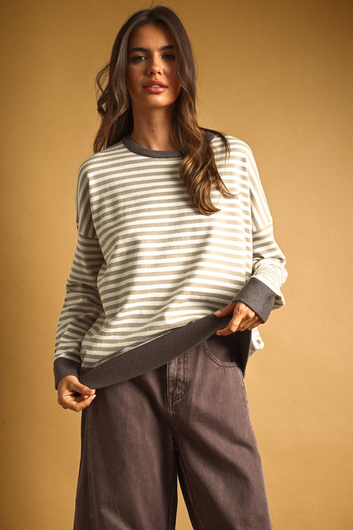Akari Striped Knit Top