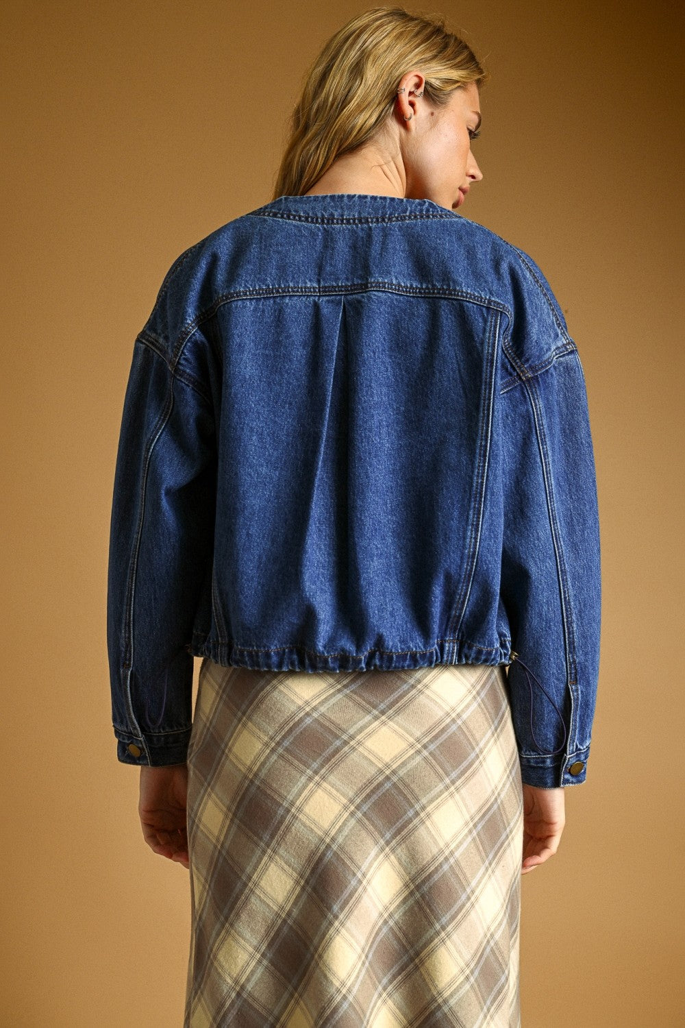 Round Neck Denim Jacket