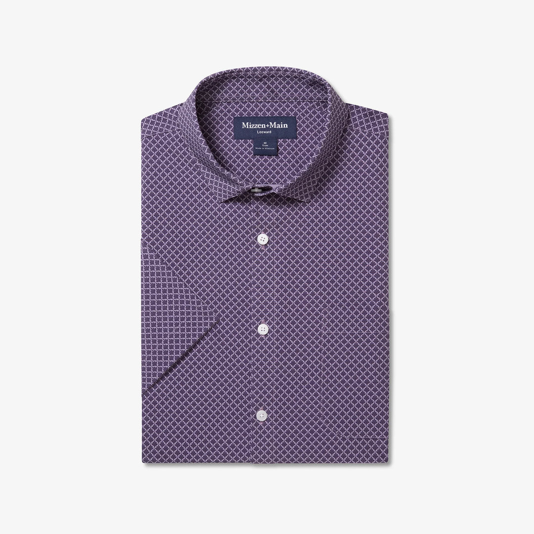 Mizzen+Main Leeward SS Shirt Passion Purple Palm Shadow