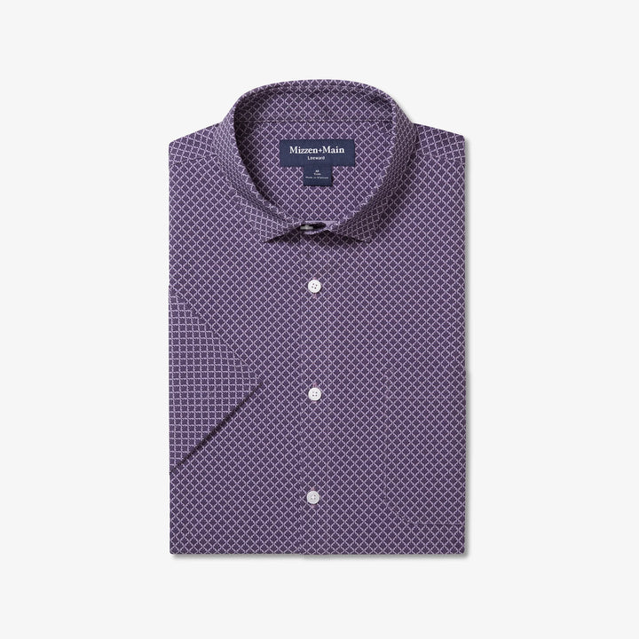Mizzen+Main Leeward SS Shirt Passion Purple Palm Shadow