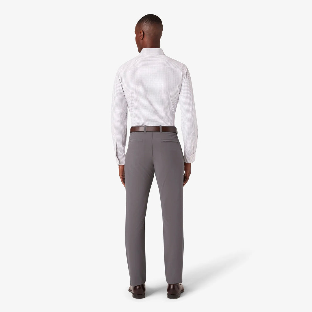 Leeward LS Dress Shirt White Navy Mini Grid