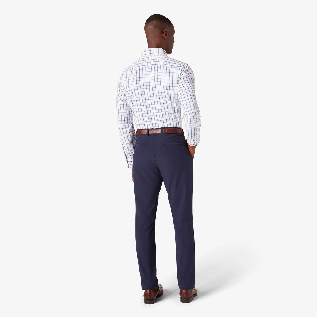 Leeward LS Dress Shirt Windowpane White Navy