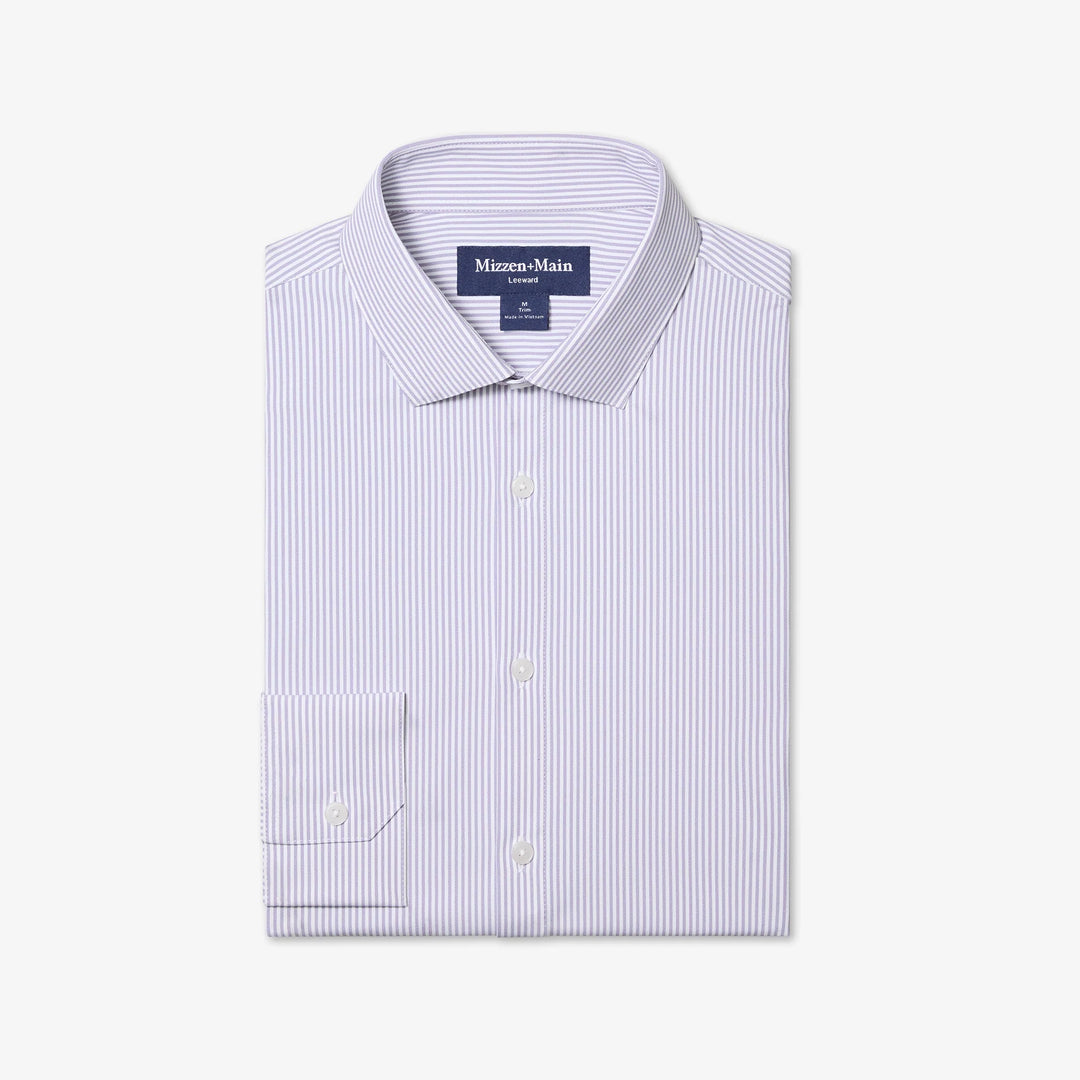 Leeward LS Purple Dusk Banker Stripe
