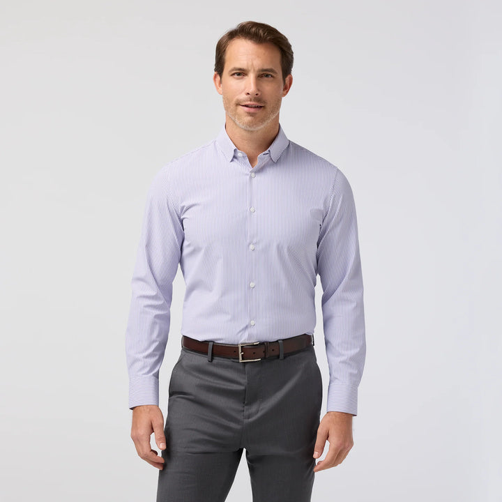 Leeward LS Purple Dusk Banker Stripe