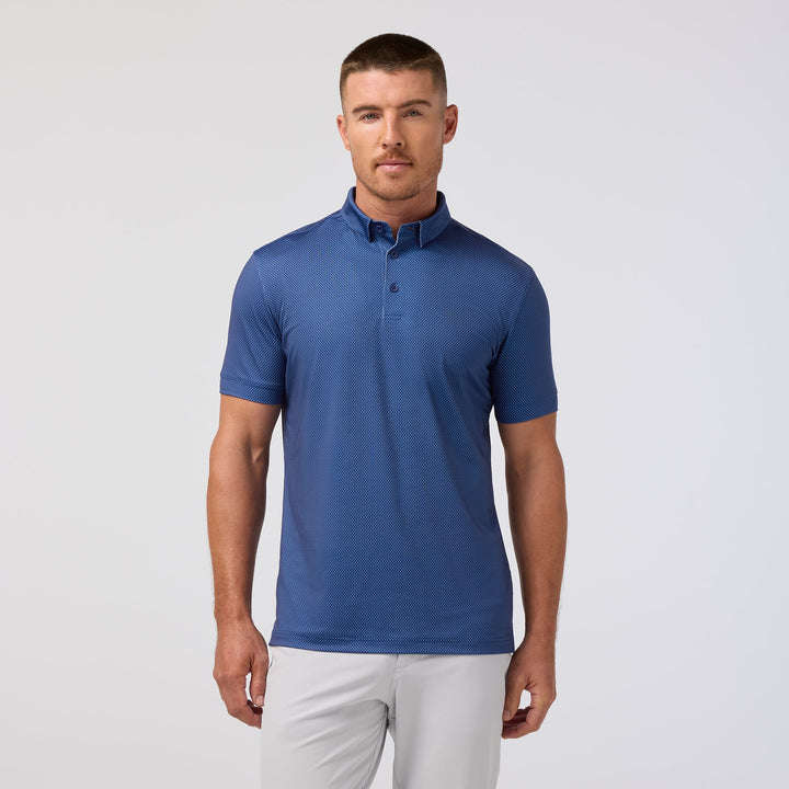 Mizzen+Main Versa Polo Midnight Navy Diamond Shadow