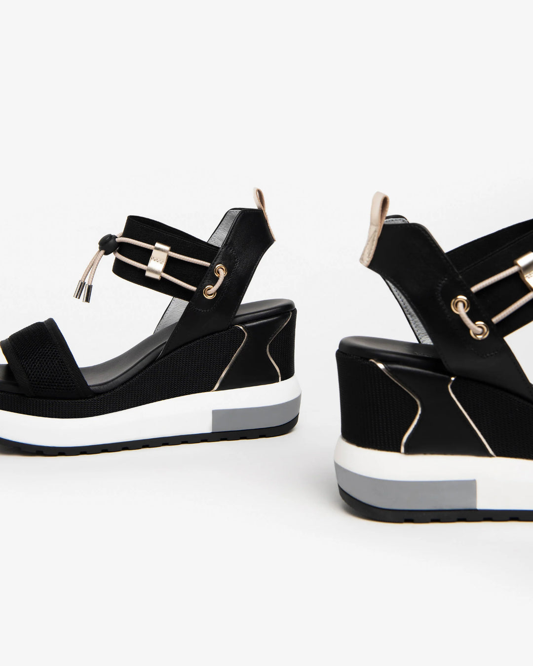NeroGiardini Leather/Canvas - Black