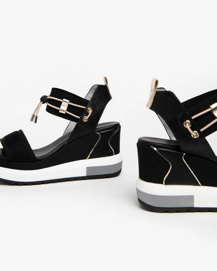 NeroGiardini Leather/Canvas - Black