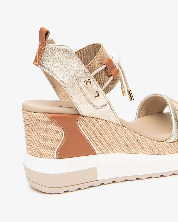 NeroGiardini Linen Wedge - Linen Gold