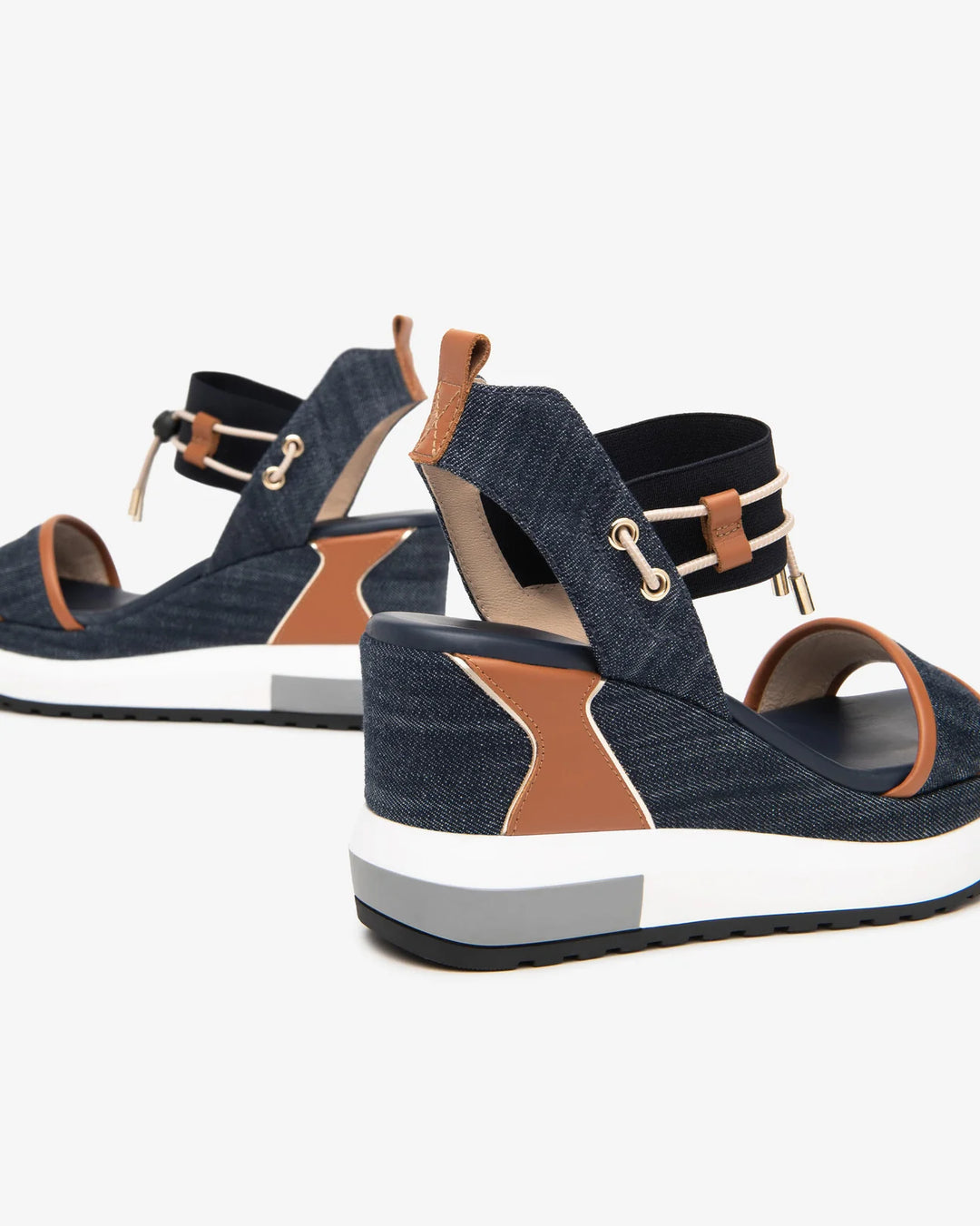 NeroGiardini Linen Wedge - Blue Jean