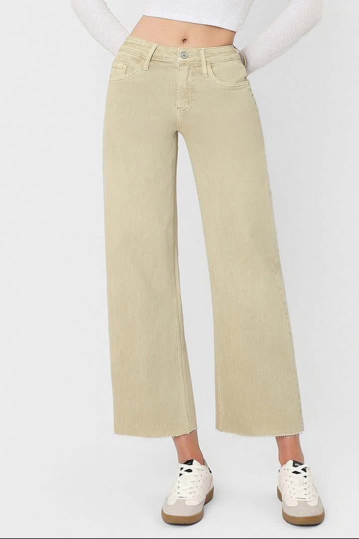 Olivia Wide Leg Jeans Olive