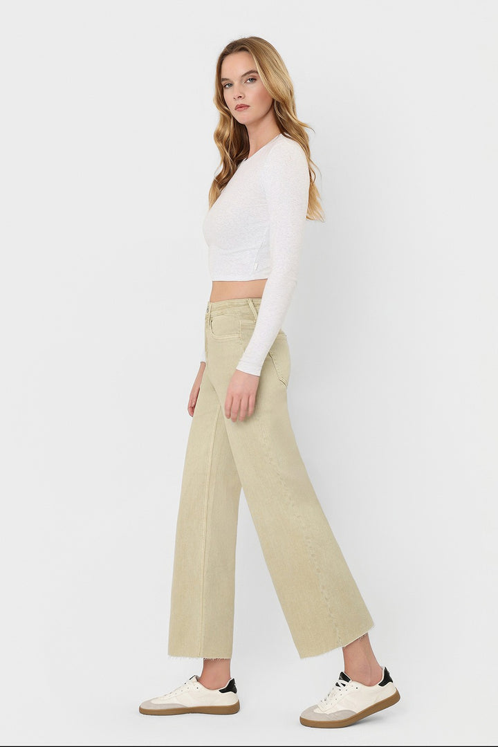 Olivia Wide Leg Jeans Olive