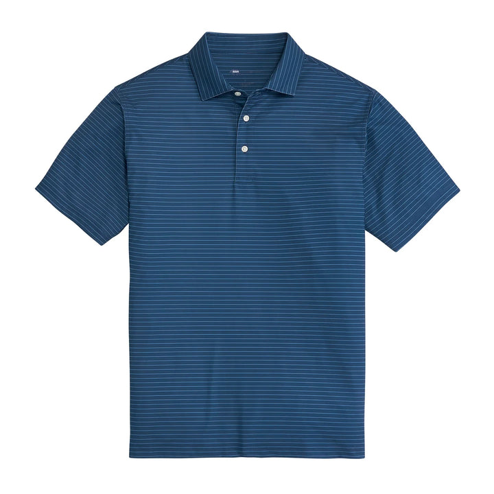 Atlantic Stripe Perf Polo - Ensign Blue