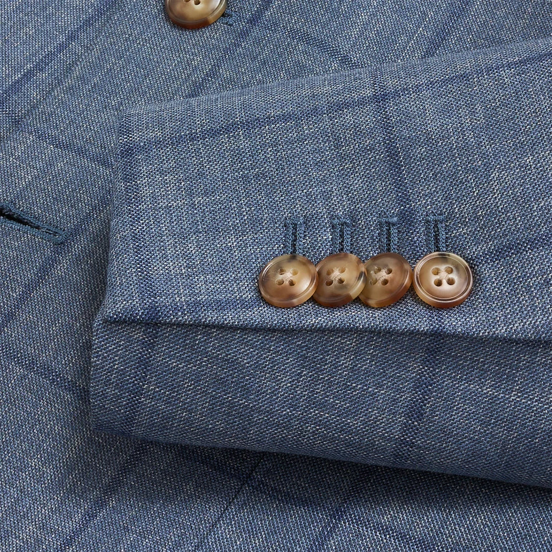Barberis Captains Windowpane Sport Coat Captains Blue