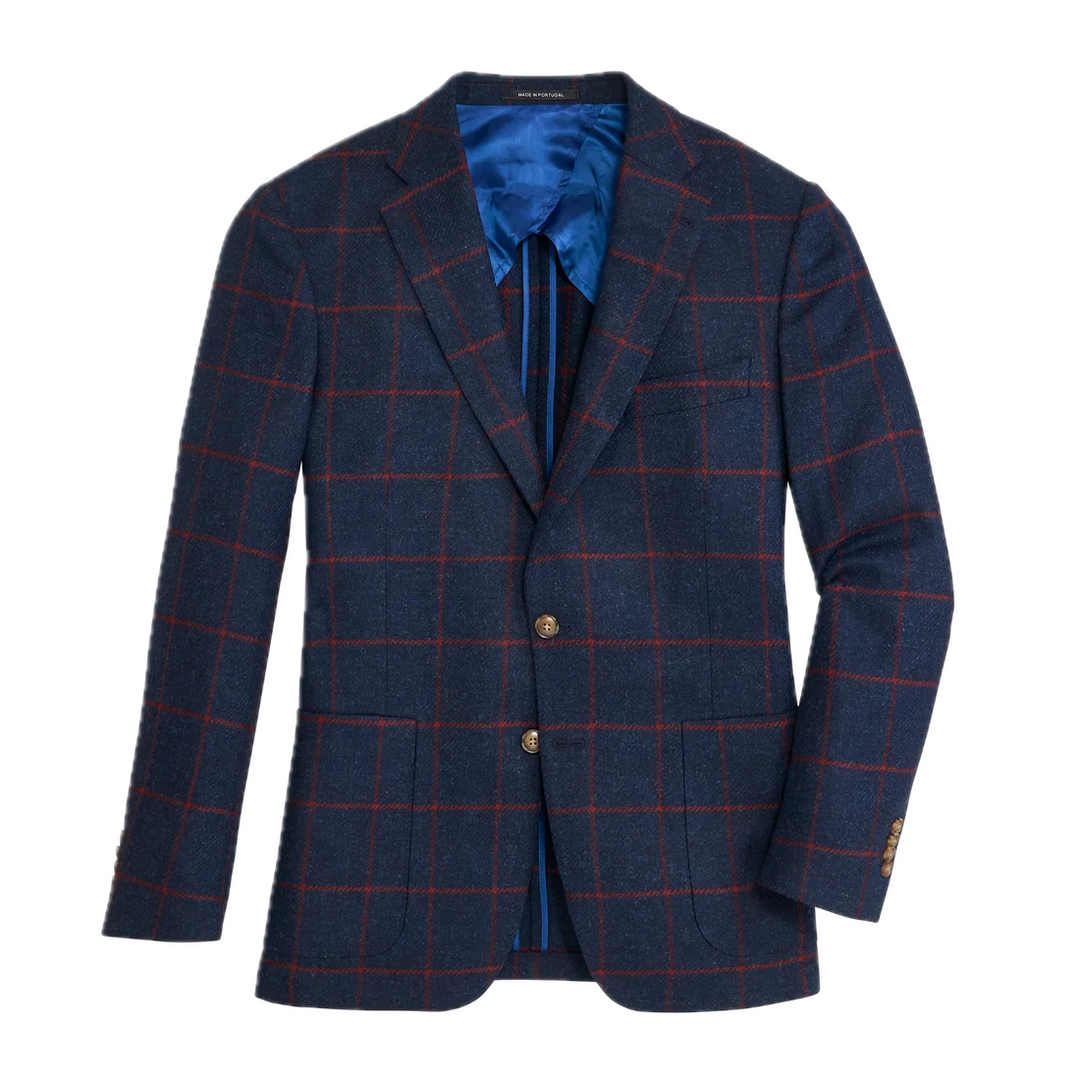 Ensign Windowpane Sport Coat - Ensign Blue