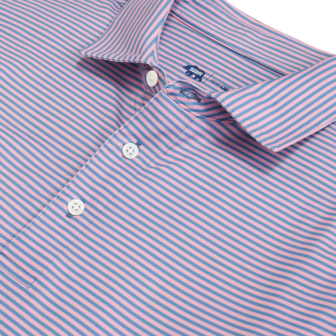 Echo Stripe Perf Polo - Powder Pink