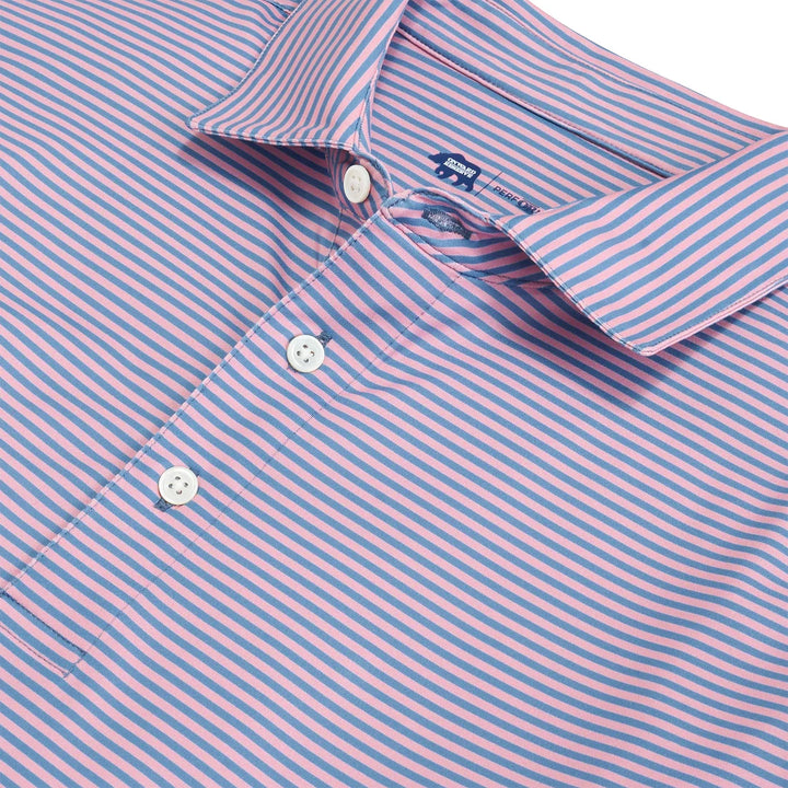 Echo Stripe Perf Polo - Powder Pink