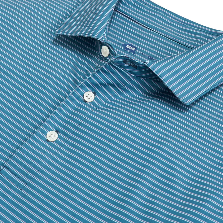 Scout Stripe Perf Polo - Captains Blue