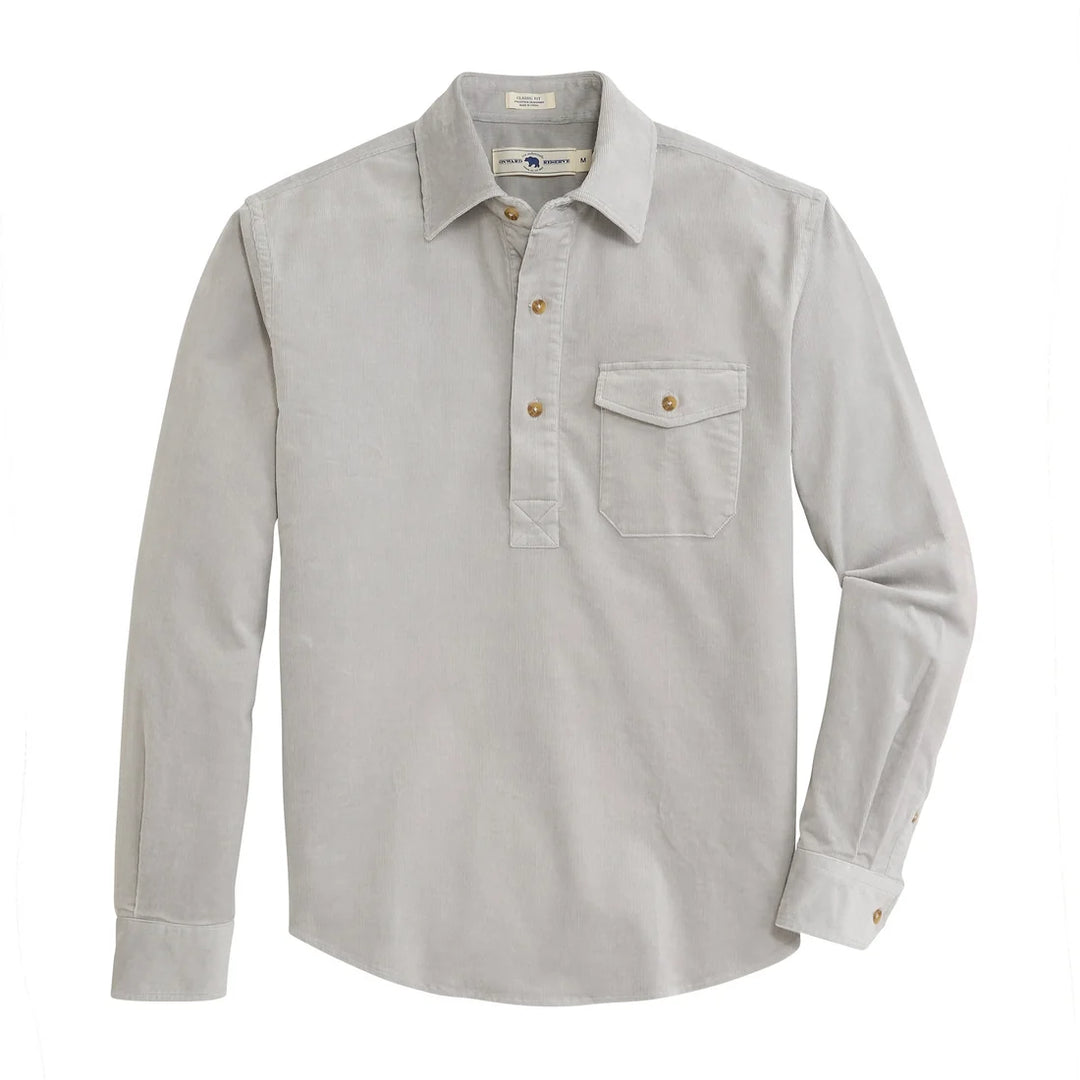 Stretch Cord Half Button Shirt Harbor Mist