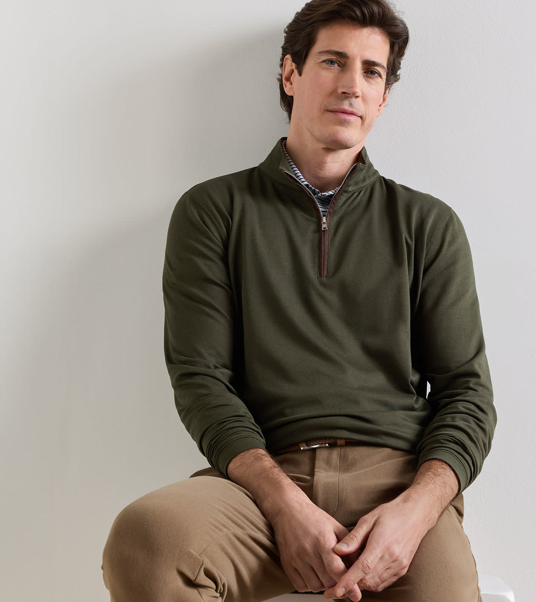 Albatross 1/4 Zip - Dark Olive