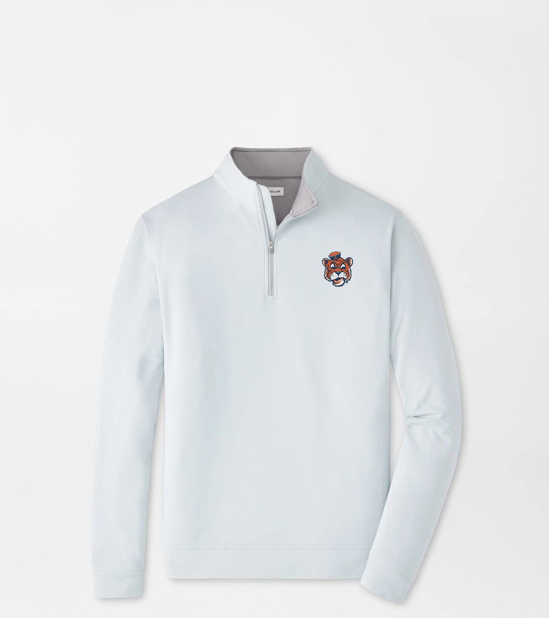 Auburn Peter Millar Perth 1/4 Zip – Vault Logo in British Grey