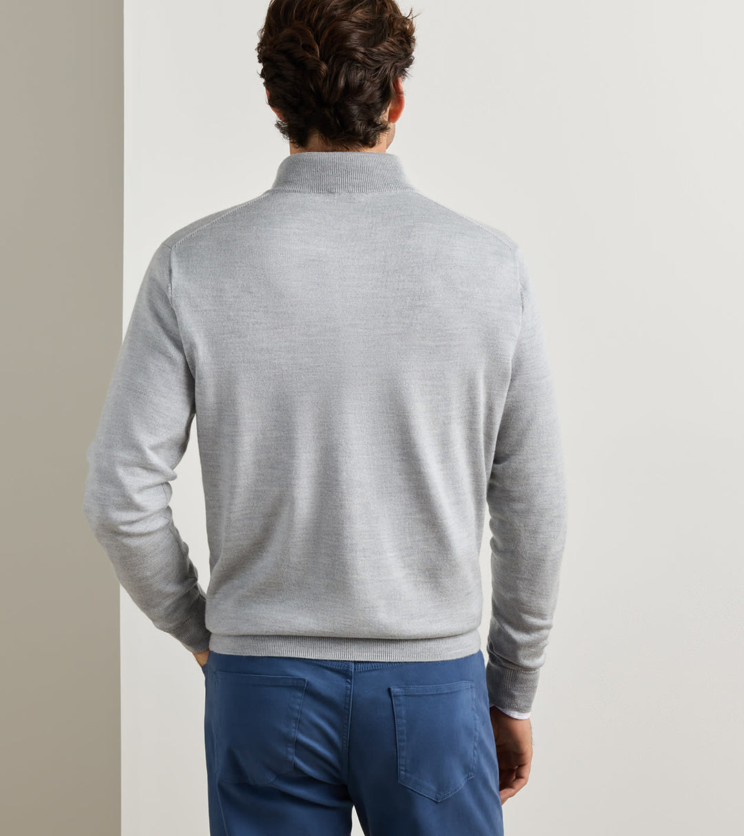 Autumn Crest Suede Trim 1/4 Zip - Battleship Grey