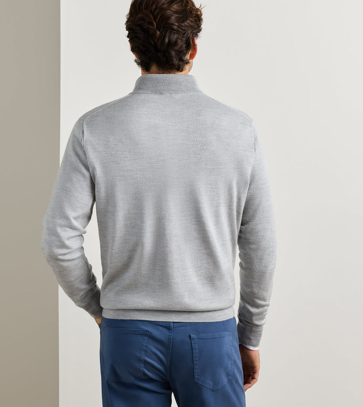 Autumn Crest Suede Trim 1/4 Zip - Battleship Grey