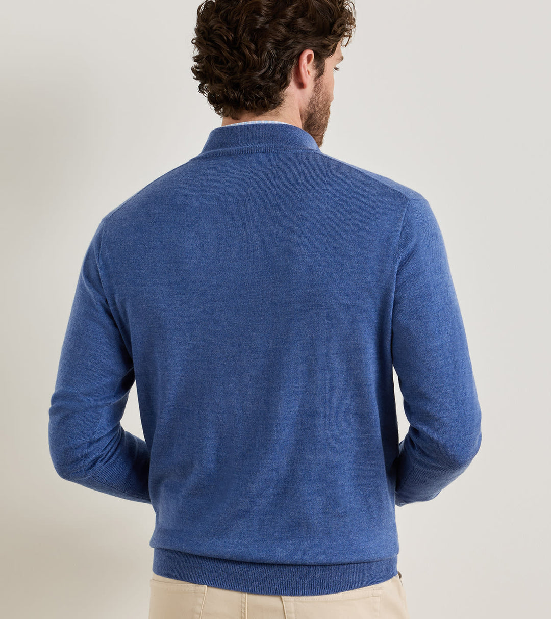 Autumn Crest Suede Trim 1/4 Zip - Crown Blue