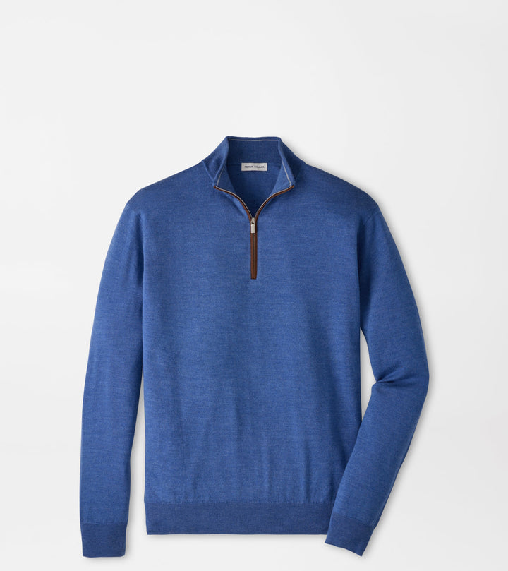 Autumn Crest Suede Trim 1/4 Zip - Crown Blue