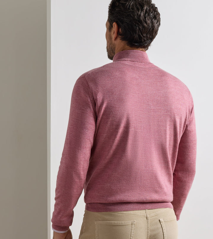 Autumn Crest Suede Trim 1/4 Zip - Dusty Rose
