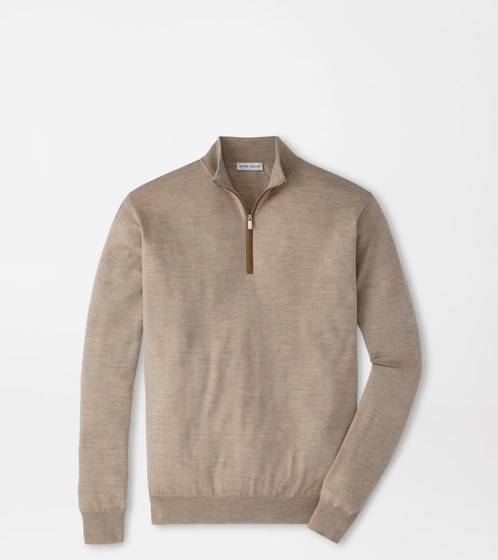 Autumn Crest Suede Trim 1/4 Zip - Stone