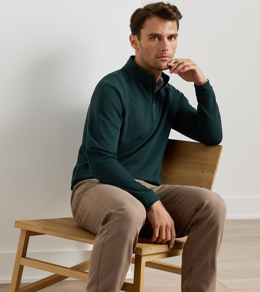 Peter Millar Cradle Pique 1/4 Zip - Pine Brook