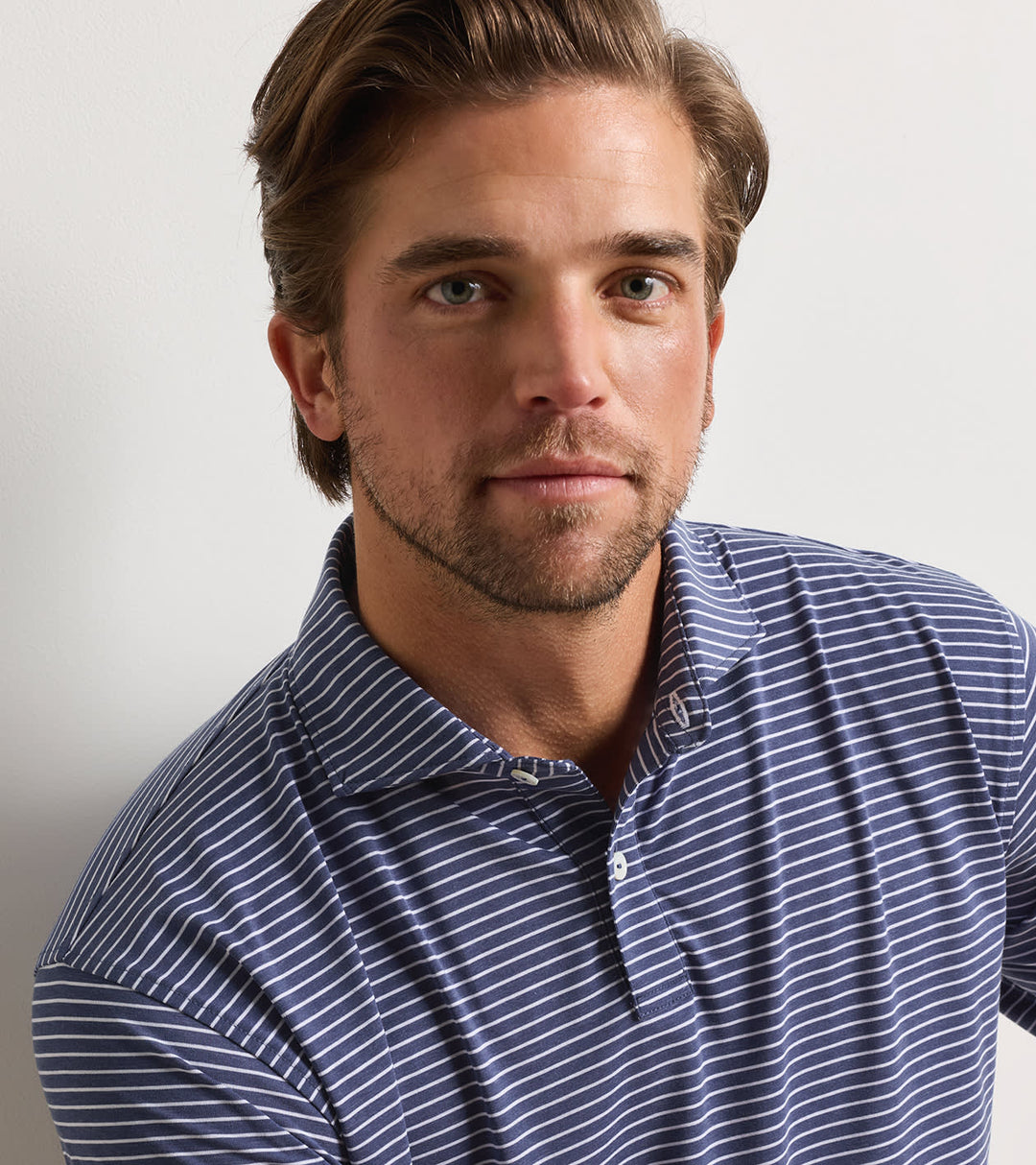 Peter Millar Etc Stripe Polo - Bali Blue