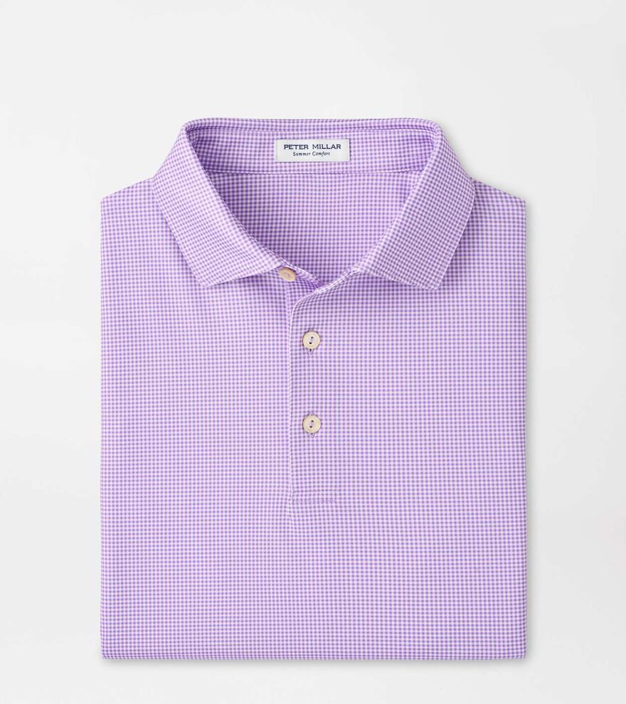 Peter Millar Gingham Polo Purple Iris