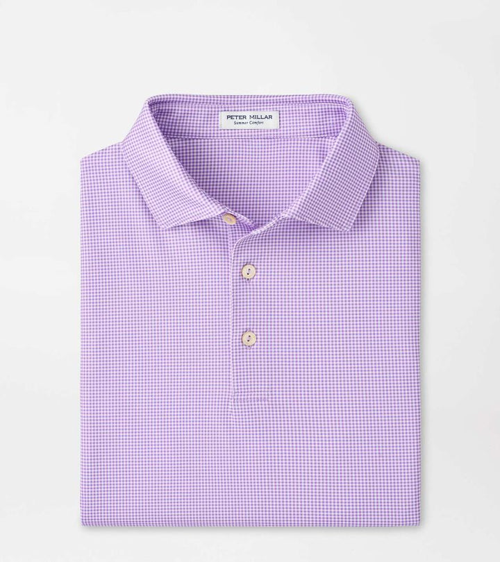 Peter Millar Gingham Polo Purple Iris