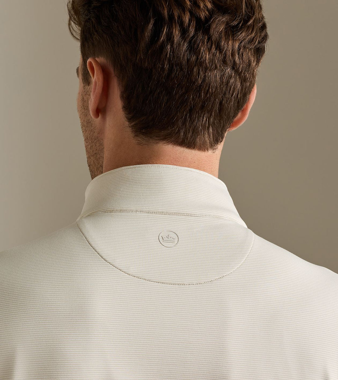 Peter Millar Perth Sugar Stripe 1/4 Zip - Stone