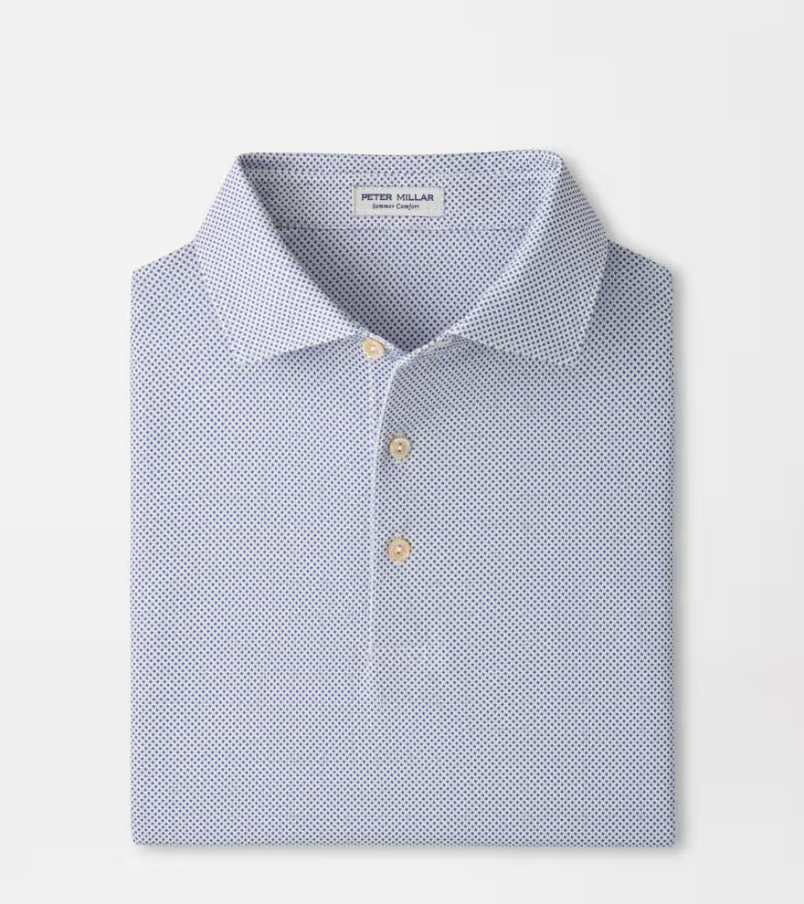 Peter Millar Phoenix Polo White/Bali Blue