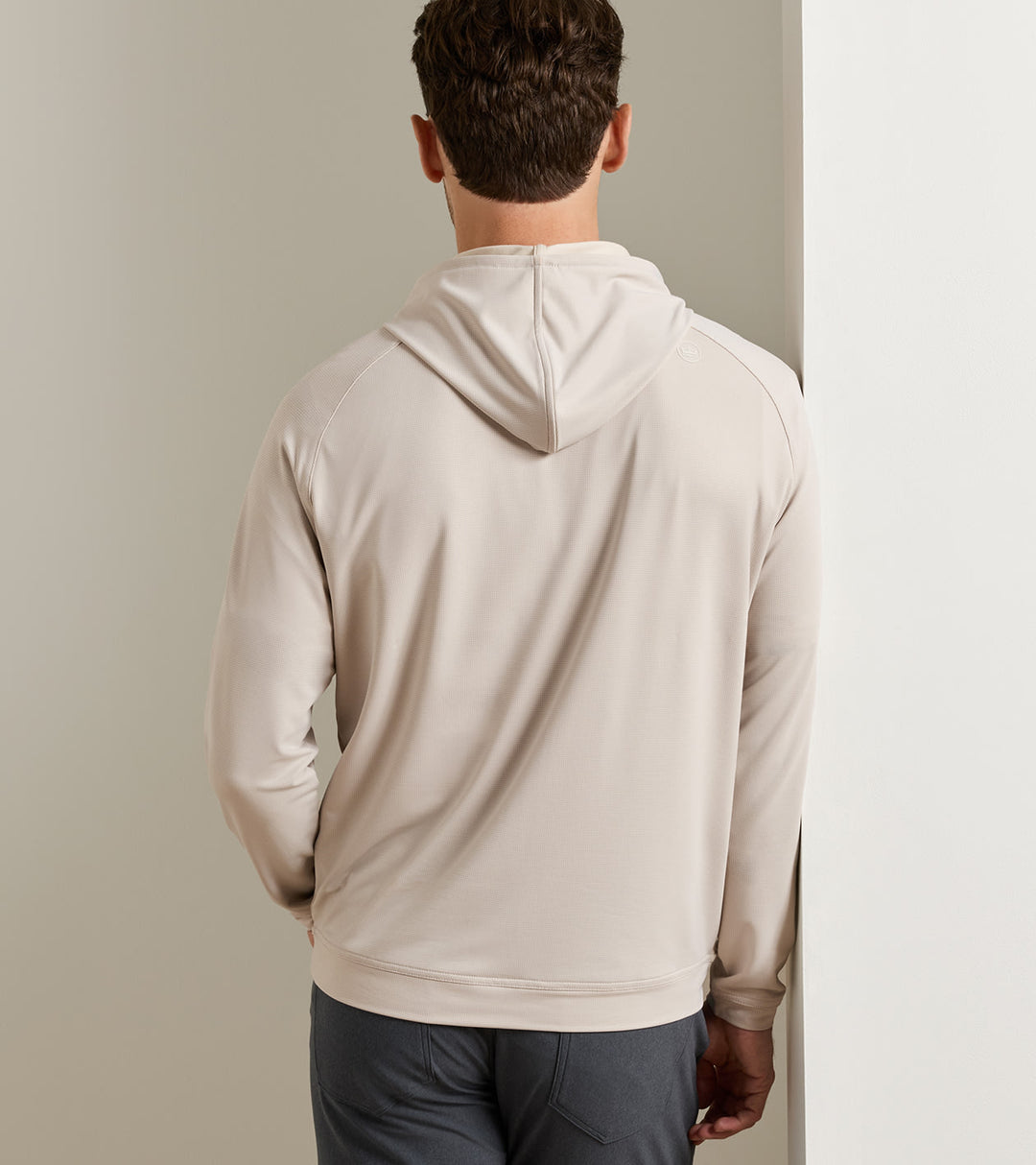 Pine Houndstooth Perf Hoodie - British Grey