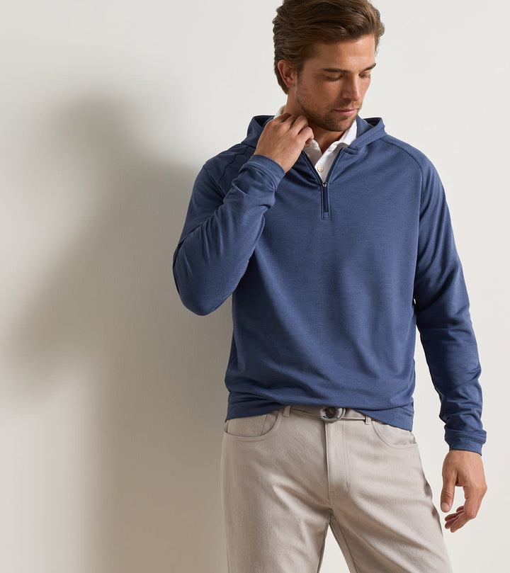 Pine Quarter-Zip Perf Hoodie - Navy